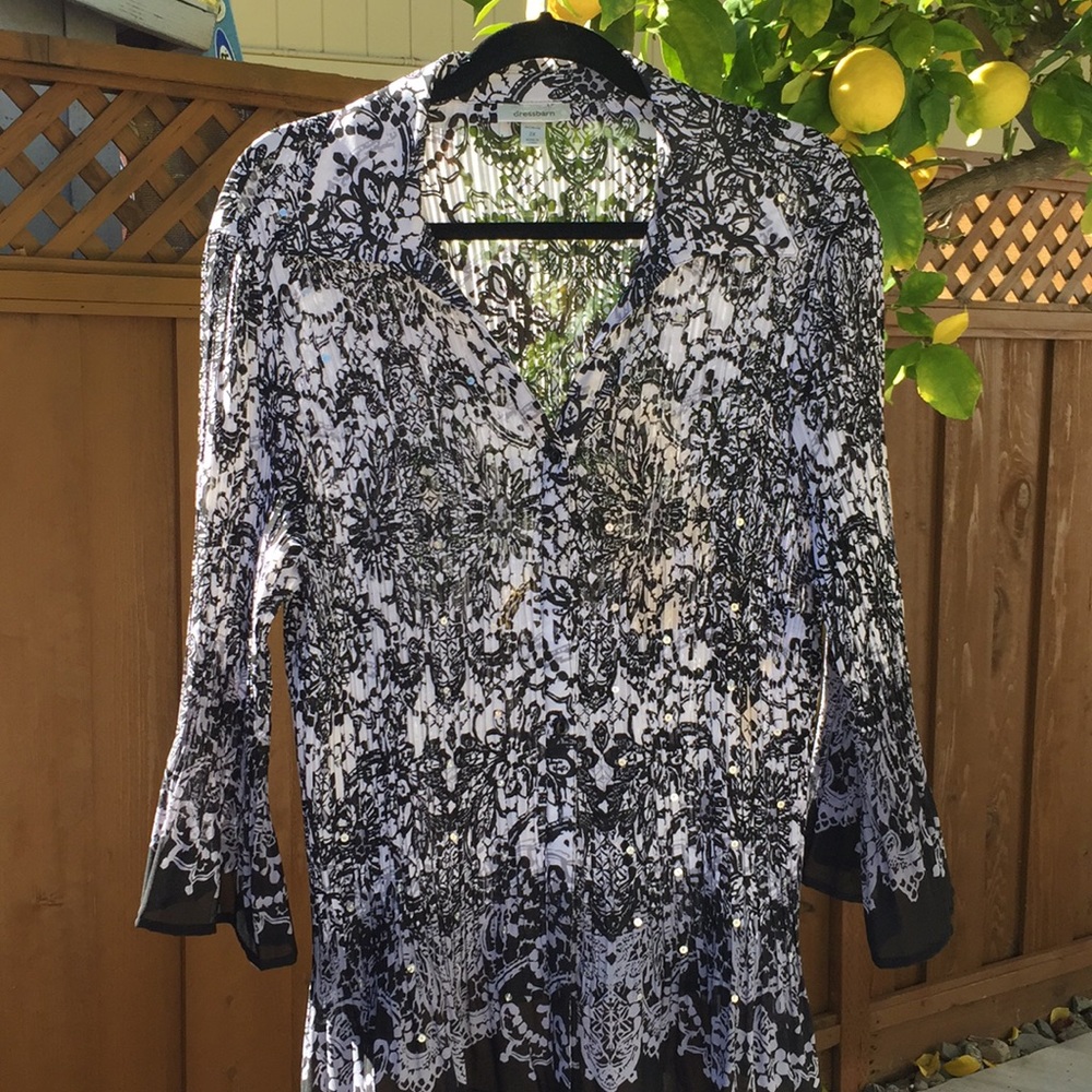 Dress barn plus Size Blouse W/ Trumpet sleeves